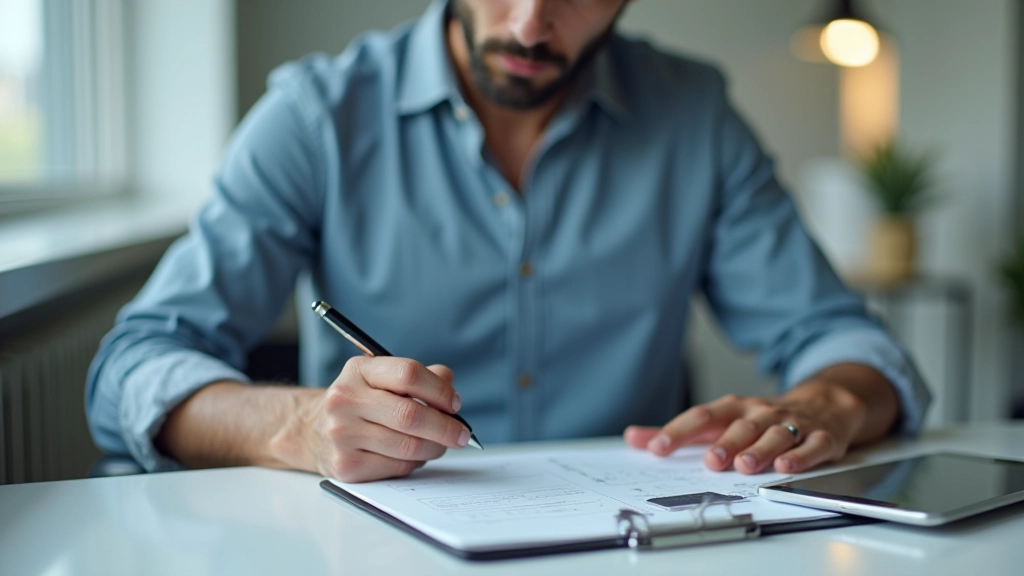 Person reading article on tablet while taking handwritten notes, research method for understanding target audience and content preferences